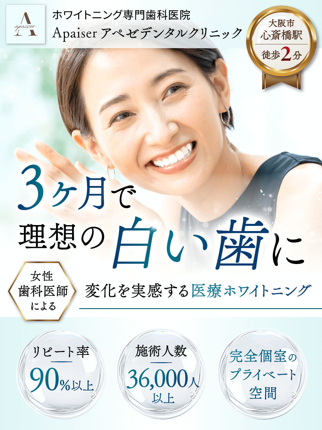 3ヶ月で理想の白い歯に